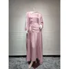 QNPQYX Neue Musilim Frauen Drei Stücke Set QUASTE Diamanten Kleider Für Frauen Ramadan Kaftan Abendkleid Dubai Muslimischen Luxus Abaya 872