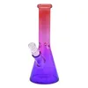 1 pièce, 25 cm/9,8 pouces, conduite d'eau en verre dégradé coloré, bangs en verre borosilicate, narguilé en verre, article pour fumer en verre, cadeaux de vacances, décorations pour la maison, accessoires pour fumeurs