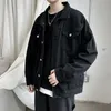 Zwart Denim Korte Jas Heren Jeans Jas Jassen Casual Windjack Zakken Overalls Bomber Streetwear Man Kleding Uitloper 240314