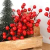 Decorative Flowers 10pcs Red Berries Branch Christmas Artificial Flower Small Cherry For Home Wedding Party Gift Box DIY Wreath Decorations