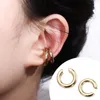 Backs Earrings Non Piercing 2pcs/set Women Men Tragus Cartilage Big Round Jewelry Clip Fashion Accessories Ear Cuff