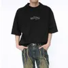 Vêtements pour hommes |T-shirt ample à col rond en pur coton imprimé ondulé coréen, tendance, printemps 2024