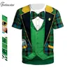 Męskie koszulki St. Pat Day T-shirty Mężczyźni Kobiet 3D Suit wydrukowany top krótkie irlandzkie ubrania imprezowe para Casual Streetwear ClothingC24315