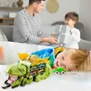 Jouets de transformation Robots Dinosaure Transformant Jouet Camion Tyrannosaure Rex Voiture de Transport Jouet Dinosaure Avalant Voiture avec Piste et 8 Mini Voitures en Alliage 2400315