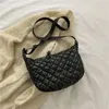 Shoulder Bags Cloth Bag Lightweight Lattice Pattern Square Handbag Space Cotton All-match For Women Students