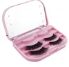 Eyelash Boxes False Eyelash Plastic Case Mirror Private Makeup Storage Lashes Packaging Box Mirrors With Led Light ZZ