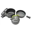 Portabel nonstick aluminiumlegering camping köksredskap utomhus matlagning tekanna picknick bordsartiklar vattenkokare kruka stekpanna 3pcset 240306