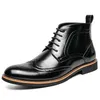 HBP icke-varumärken snör upp andra stövlar Bekväma design Gentlemen Footwear High Top Men Classy Leather Boots