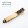 Bathroom Accessories Shower Head High Pressure Brushed Stainless Steel Color Solid Brass Square Bend Handheld 240314