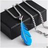 Charms Gold Sier Plated RVS Feather Hanger Charms Fit Ketting Voor Mannen Vrouwen Minnaar Sieraden Bevindingen Drop Delivery Sieraden Dhhta