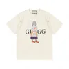 Summer T Shirt Men And Women Trendy T-shirt Rabbit Letter Print Shorts Sleeve Tshirts Luxury Size M-4XL