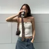 Kvinntankar Combhasaki Y2K Clean Fit Tube Top Axelfri Backless Bow randig Vest Slim Summer Fairycore Crop For Club Party