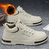Casual Shoes High Top Men's Sneakers 2024 Designer Trendy Versatile For Men Lace Up Walking Winter Plush Warm Cotton