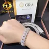 Großhandelspreis Sterling Silber Hip Hop Schmuck Kubanische Kette Halskette Armband Iced Out Schmuck Vvs Moissanit Diamant Kubanischen Lin