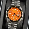 Relojes Montre Luxe Original Seikx 5 Sports Mens Watch Seilko Orange Dial 10 Bar Stainless Steel Automatic Chronograph Watches Designer Luxury Men Watch Dhgate New