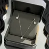 Collana con pendente superiore di lusso S925 Sterling Silver Designer di marca Pieno di cristallo Zircone Fascino Cuore Quadrato Goccia d'acqua Fascino Doppio strato Girocollo a catena per gioielli da donna