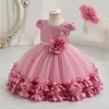 Robe de princesse fleurie pour filles 0 à 12 mois mignon bowknot vêtements de pétale bébé fille robes broderies en bas âge né 240403