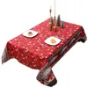 Party Decoration Attractive Table Cloth Durable Bright Color Holiday Dining Room Christmas Cover Mat Protector