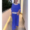 Conjunto de roupas femininas de grife, novo conjunto com gola redonda, lantejoulas coloridas, batshirt, calças largas femininas, conjunto para mulheres, moda e elegante, blusa e calças de manga comprida YA6O