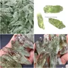 Loose Gemstones Diy Irregar Natural Green Crystal Lucky Gemstones Energy Stone For Handmade Pendant Necklaces Jewelry Making Drop Del Dhxio