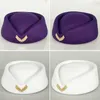 Berets Solid Color Women Stewardess Costume Accessories Flight Attendant Hat For Real-Estate Uniform Vintage Dropship