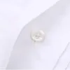 Chemises pour hommes de luxe solide à manches longues boutons de manchette d'affaires formels chemise de mariage smoking boutons de manchette français SwallowtailGentleman S-6XL 240301