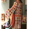 Scarves Handemade Clothing Autumn Winter Crochet Pashmina Scarf Bohemian Women Ethnic Vintage Shawls Cardigan With Tassel