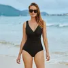Damen-Badebekleidung, bedruckt, einteilig, sexy, rückenfrei, Badeanzug mit V-Ausschnitt, Sommer, Strandkleidung, Schlankheits-Badeanzug, S-XXL