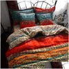 Conjuntos de cama Bohemian 3D Consolador Mandala Duvet Er Set Winter Bedsheet Fronha Queen King Size Bedlinen Colcha Drop Delivery Dhmad