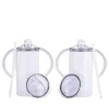 NOUVEAU 12 oz Sublimation Vierge Isolé Gobelets Sippy En Acier Inoxydable Enfants Gobelet avec Poignées Double Paroi Tasse À Vide pour Enfants et Enfants 0316