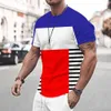 Camicie casual da uomo Estate strisce colorate Stampa T-shirt da uomo Stile a righe Allentato Corto Sle Magliette casual T-shirt oversize Abbigliamento uomoC24315