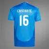 S-4XL 2024 2025 Italys Soccer Jerseys Scamacca Inmobile Chiesa Camisas de fútbol Jorginho Barella Bastoni Verratti Maglia Italia Fans Jugador Versión Kit para niños adultos Kit