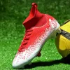 Sapatos de futebol americano botas masculinas botas de tornozelo alto futebol ao ar livre anti-deslizamento crianças tênis de treinamento de grama crianças