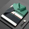 Zomer Hoge Kwaliteit Mannen Korte Mouw T-shirt 95% Katoen Multi-color Stijl Business Revers Gestreepte Mannen Polo Shirt 240304