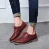 Boots Woman Brogue Shoes Woman Platform Oxford Shoes Flats British Style Vintage Cutouts Flat Casual Women Shoes Oxford Shoes Retro