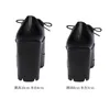 Autumn/Winter 2024 Shoes Dress Thick 269 Heel Lace Up High Waterproof Platform Deep Mouth Round Head Women's Black Leather
