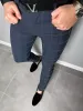 Checkered Fashion Europe and the United States Style Men's Pants Business Casual Travel Slim Pants Comfortable and