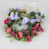 ヘッドピースフラワーヘッドバンド調整可能なヘアリース花柄の花輪クラウンウェディングブライダルアクセサリーロマンチックな女性のパーティーの装飾