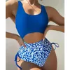 Maillots de bain pour femmes Léopard Imprimer Bikini 2024 Taille haute One Piece Maillot de bain pour femmes Sexy Hollow Out Summer Beach Vacances Monokini