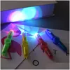 Led Gloves 9Cm Interesting Toy Fingertip Rotating Spinner Gyro Pen Luminous Office Adhd Edc Anti Kinetic Desk Toys Drop Delivery Gif Dho2F