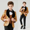 Erkekler Düğün Takımları Shawl Lapel Boys Mens 3 Parça Erkekler Formal Wear Slim Fit Boy Suit Prom Suit Jacketpantstievest 240304