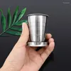 Mugs Collapsible Travel Cup Portable Stainless Steel Camping Water Reusable 250ml For Outdoor