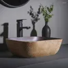 Grifos de lavabo de baño Mesa de arte de arte cuadrado Washbasin oval