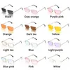 Designer Fashion Rectangle Rimless Sunglasses Square Vintage Glasses Luxury Design Unisex Retro Frame Gradient Glasses UV400 Eyewear HFUO