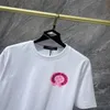 # 2 T-shirts pour hommes Polos T-shirts ronds col brodé et imprimé style polaire vêtements d'été avec rue pur coton wu002