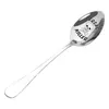 Dinnerware Sets Engraved Cereal Spoons Stainless Steel Unique Lettering Oats Coffee Spoon Christmas Gift For Kids Men Women