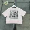 Luxury Princess Dress Doll Bear Pattern Girls Tracksuits Baby Clothes Storlek 110-160 cm Lovely Pink Kids T Shirt och kort kjol 24mar