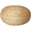 Pillow Jute Pouf Natural Braided 20.5"D X 20.5"W 10.5"H Beige Round S Cover