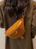 Marsupi Foufurieux 2024 Moda Autunno Inverno Borsa a tracolla a strisce Petto da donna Solid Preppy Pacchetti femminili