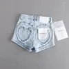 Shorts feminino luz azul mini denim cintura alta jean vintage streetwear moda coreana cowboy calças curtas 2000s roupas